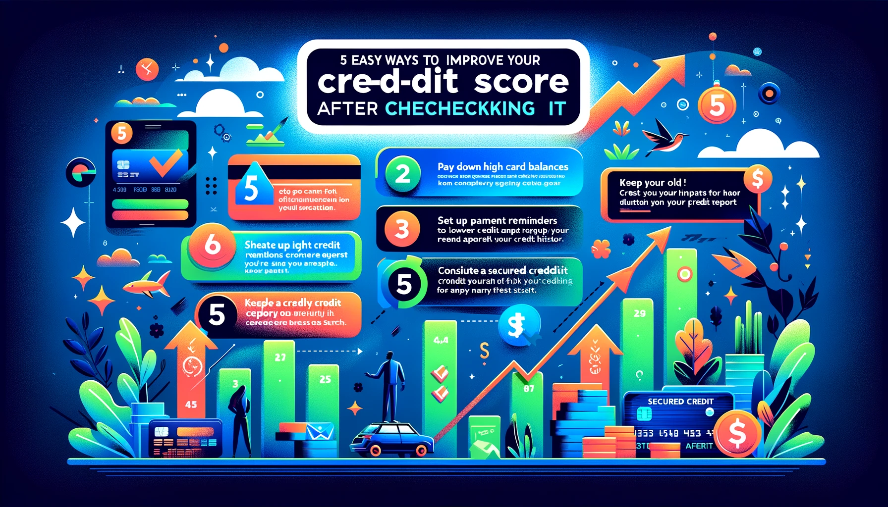 5 Easy Ways to Improve Your Credit Score After Checking It Are you ready to take control of your financial future? Your credit score plays a crucial role in shaping your financial well-being. Understanding how it works and knowing where you stand is the first step towards building a solid foundation for a brighter tomorrow. In this blog post, we'll explore five easy ways to improve your credit score after checking it. Let's dive in and unlock the secrets to boosting your credit health! Understanding Your Credit Score What is a credit score? It's a three-digit number that reflects your creditworthiness, ranging from 300 to 850. This score helps lenders assess the risk of lending you money. FICO Score and VantageScore are the two main scoring models used by creditors. While both evaluate your creditworthiness, they may use slightly different algorithms. Several factors impact your credit score, including payment history, amounts owed, length of credit history, new credit accounts, and types of credit used. Understanding these components can help you make informed decisions to improve your score over time. Checking your credit score regularly allows you to track changes and detect any errors or fraudulent activity promptly. Being aware of where you stand financially empowers you to take proactive steps towards enhancing your financial health. What is a credit score? Have you ever wondered what exactly a credit score is and why it holds so much importance in your financial life? Simply put, a credit score is a three-digit number that represents your creditworthiness based on your credit history. It serves as a numerical snapshot of how likely you are to repay borrowed money. Credit scores typically range from 300 to 850, with higher scores indicating lower risk for lenders and better borrowing terms for you. The most commonly used scoring models are FICO Score and VantageScore, each calculated slightly differently but serving the same purpose. Essentially, your credit score acts as a report card for your financial behavior. It takes into account factors like payment history, amounts owed, length of credit history, new credit accounts opened, and types of credits used. Understanding this number is crucial in managing your finances effectively and achieving your goals. FICO Score vs. VantageScore Understanding the differences between FICO Score and VantageScore can help you grasp how your credit score is calculated. FICO Score, developed by Fair Isaac Corporation, is widely used by lenders to assess credit risk. It ranges from 300 to 850 and considers payment history, amounts owed, length of credit history, new credit, and types of credit used. On the other hand, VantageScore was created collaboratively by the three major credit bureaus - Equifax, Experian, and TransUnion. It also ranges from 300 to 850 but may weigh certain factors differently than FICO Score. While both scoring models aim to predict a consumer's likelihood of repaying debt on time, they may produce slightly different scores due to variations in algorithms. It's essential to understand which model your potential lender uses when evaluating your creditworthiness as it can impact loan approval and interest rates offered. What impacts your credit score? Your credit score is influenced by various factors, all playing a role in determining your overall financial health. One significant factor is payment history. Consistently making on-time payments demonstrates reliability to creditors and can positively impact your score. Credit utilization ratio is another crucial element that affects your credit score. This ratio reflects the amount of available credit you are using; keeping this percentage low can boost your score. The length of your credit history also plays a part in determining your creditworthiness. Having a longer credit history shows lenders how well you manage debt over time. Additionally, the types of accounts you have, such as loans or credit cards, contribute to shaping your credit profile. Mixes of different account types can demonstrate responsible borrowing behavior. New inquiries and opening multiple accounts within a short period can potentially lower your score as it may indicate financial distress or increased risk for lenders. Importance of Checking Your Credit Score Understanding the importance of checking your credit score is crucial for maintaining financial health. Your credit score is a reflection of your financial responsibility and impacts your ability to secure loans, mortgages, and even rent an apartment. By regularly monitoring your credit score, you can catch any errors or fraudulent activity early on. Checking your credit score allows you to track changes over time and identify areas for improvement. It also gives you insight into how lenders view your creditworthiness, empowering you to take proactive steps to boost your score if needed. Additionally, staying informed about your credit standing puts you in control of your financial future. Whether you're working towards buying a home or simply want better interest rates on loans, keeping tabs on your credit score is essential. Take charge of this aspect of your finances by making it a habit to check in regularly with reputable sources like Credit Karma or AnnualCreditReport.com. Why check your credit score? Why check your credit score? Checking your credit score is like getting a health check-up for your finances. It provides valuable insights into your financial well-being and allows you to track your progress towards better credit health. By regularly monitoring your credit score, you can catch any errors or fraudulent activity early on, preventing potential damage to your financial reputation. Additionally, knowing where you stand financially empowers you to make informed decisions when it comes to borrowing money or making significant purchases. Your credit score influences many aspects of your life, from the interest rates you qualify for on loans and credit cards to even potential job opportunities. A good credit score opens doors to better financial options and savings in the long run. Checking your credit score regularly gives you the knowledge and control needed to improve and maintain a healthy financial future. It's a proactive step towards securing better financial stability and achieving your goals. Ways to Improve Your Credit Score Improving your credit score is essential for securing better financial opportunities. One way to boost your score is by paying bills on time, as late payments can negatively impact it. Setting up automatic payments or reminders can help you stay on track. Another effective strategy is reducing your overall debt. Aim to keep your credit card balances low and avoid maxing them out. A good rule of thumb is to use less than 30% of your available credit at any given time. Additionally, consider diversifying your credit mix by having a healthy combination of different types of accounts. This shows lenders that you can manage various forms of credit responsibly. Regularly checking your credit report for errors and disputing any inaccuracies can also help improve your score over time. Monitoring for identity theft and fraudulent activity is crucial in maintaining a healthy credit profile. Be patient and consistent with these efforts as positive changes to your credit score typically take time to reflect positively on your report. How you can improve your credit score Improving your credit score is essential for a healthy financial future. One way to boost your score is by making payments on time. Late payments can negatively impact your credit, so setting up reminders or automatic payments can help you stay on track. Another effective strategy is to pay down existing debt. High balances relative to your credit limits can hurt your score, so working towards lowering those balances can make a significant difference. Additionally, avoid opening multiple new accounts at once as this could signal financial instability and lower your score. Regularly reviewing your credit report for errors and disputing any inaccuracies can also improve your score over time. Maintaining a diverse mix of credit types, such as installment loans and revolving credit accounts, shows lenders that you can manage various types of debt responsibly. Be patient with the process of improving your credit score—it takes time and consistent effort but the results are worth it in the long run. Establishing Healthy Credit Habits Establishing Healthy Credit Habits is essential for improving your credit score over time. One key habit to adopt is making timely payments on all your bills, as this demonstrates reliability to creditors. Another important practice is keeping your credit card balances low relative to their limits – aim for a utilization rate of 30% or less. It's also beneficial to avoid opening multiple new accounts in a short period, as this can indicate financial instability and lower your score. Regularly reviewing your credit report allows you to spot errors or fraudulent activity early on, safeguarding your score. Moreover, maintaining a long history of responsible credit use showcases stability and boosts your rating. Refrain from closing old accounts unnecessarily; they contribute positively to the length of your credit history. By incorporating these habits into your financial routine, you pave the way for a healthier credit profile in the long run. Where smart habits take root Establishing healthy credit habits is essential when it comes to improving your credit score. To ensure long-term financial stability, it's crucial to cultivate smart habits that will positively impact your creditworthiness. One way to start is by making timely payments on all your bills and debts. By consistently paying off your balances on time, you demonstrate reliability to creditors and boost your credit score. Another important habit to adopt is keeping your credit utilization low. Aim to use only a small portion of the total credit available to you, as high utilization can signal financial distress and lower your score. Additionally, refrain from opening multiple new accounts within a short period. Opening too many accounts at once can appear risky to lenders and negatively affect your credit rating. Regularly monitoring your credit report for errors or suspicious activity is vital in maintaining a healthy score. By staying vigilant and addressing any issues promptly, you protect yourself from potential damage to your credit profile. Utilizing Credit Score Resources When it comes to improving your credit score, utilizing credit score resources can be a game-changer. These tools provide valuable insights into your financial health and offer guidance on how to boost your score. One useful resource is online credit monitoring services that give you regular updates on changes to your credit report. By staying informed, you can quickly address any discrepancies and track your progress towards a better score. Credit counseling agencies are another great resource for those looking to improve their credit. These professionals can offer personalized advice on how to manage debt, establish healthy financial habits, and ultimately raise your credit score. Additionally, many banks and financial institutions now provide free access to credit scores for their customers. Take advantage of these offerings to stay on top of your score and make more informed decisions about your finances. Remember, knowledge is power when it comes to managing your credit. By utilizing the various resources available, you can take control of your financial future and work towards achieving the credit score you desire. Credit score resources Explore a variety of credit score resources available online and through financial institutions to continue monitoring and improving your credit score. By utilizing these tools effectively, you can stay on top of any changes in your credit report, track your progress, and make informed decisions about your financial health. Remember, maintaining a good credit score is crucial for achieving your long-term financial goals and securing favorable interest rates on loans. Take charge of your credit score today by implementing the strategies mentioned above and leveraging the resources at your disposal. Here's to a brighter financial future!